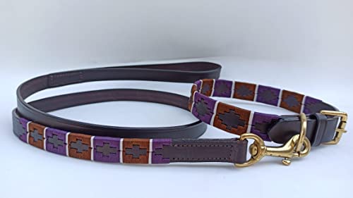 Wonder Wish Leather Dog Collar & Leash Set | Alloy Hardware Double D-Ring Collar (Extra Large-65 cm) von Wonder Wish