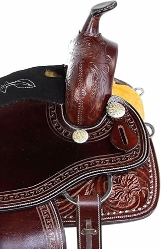 Wonder Wish Western-Pferdesattel Barrel Racing Rodeo Crystal Silver Studded Premium Leather Saddle TACK Set von Wonder Wish