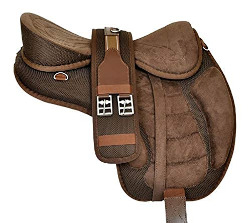 Wonderwish Treeless Bareback Sattel English Horse Sattel Synthetischer Allzwecksattel (Braun, 30,5 cm) von Wonder Wish