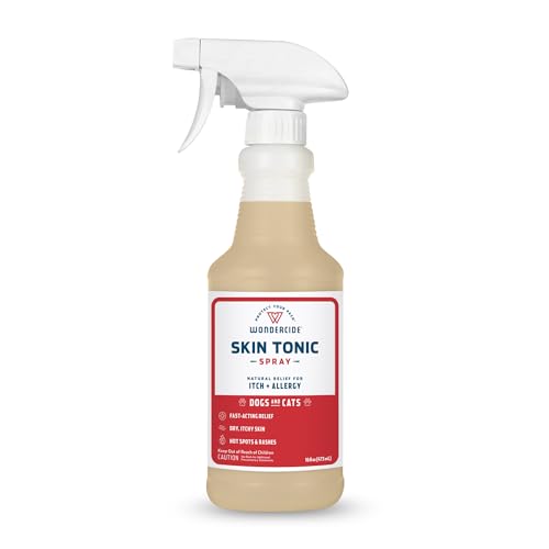 Wondercide - Skin Tonic Hot Spot & Juckreiz Relief Spray für Hunde und Katzen mit natürlichen ätherischen Ölen - Beruhigendes Erste-Hilfe-Mittel für Haustiere - für trockene juckende Haut, von Wondercide