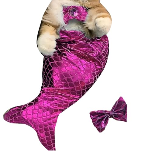 Cat Mermaid Costume, Katzen Meerjungfrauen Kostüm, Kleinen Hund Meerjungfrauen Kleidung, Halloween Kostüme Einzigartiges Hunde Outfit, Katze Meerjungfrau Bequeme Fischschwanz Kleidung von Wonsfuleu