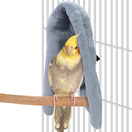 Gemütliche Vogeldecke Papageienkäfig Kuschelhütte Warm Vogelnest Haus Bett Hängematte für Sittiche, Nymphensittiche, afrikanisches Grau (groß, grau) von Wontee