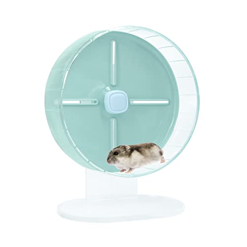 Wontee Hamsterrad Leises Hamster Trainingsrad Laufrad Hamster Spielzeug mit verstellbarem Ständer für Hamster Rennmäuse Igel Mäuse und andere Kleintiere (klein 7,5 Zoll, grün) von Wontee