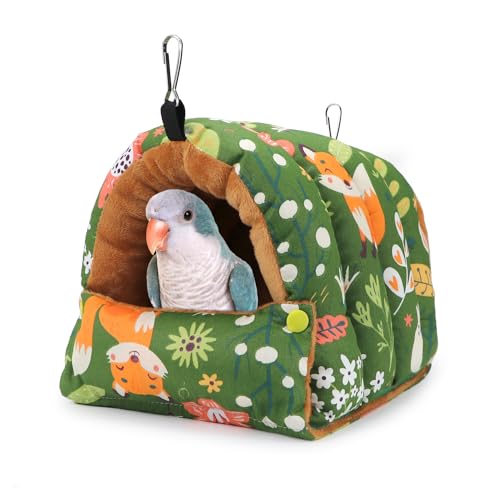 Wontee Vogelnesthaus Winter Warm Snuggle Hut Vogelbett Hängende Hängematte für Papageien Wellensittiche Sittiche Caique Senegal Nymphensittiche Sittiche Senegal von Wontee