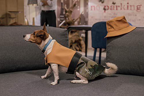 WOO Dog Coat Hundejacke, wasserdicht, wasserdicht, Regenmantel, für kleine, mittelgroße und große Hunde, (M, Senf - Camouflage) von Woo Inc.