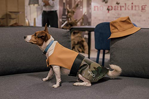 WOO Dog Coat - Regenjacke für Hunde, wasserdicht, wasserdicht, Regenmantel, für kleine, mittelgroße und große Hunde (L, Senf - Camouflage) von Woo Inc.