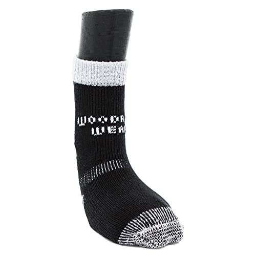 Woodrow Wear, Power Paws Hunde-Socken, verstärkt, Größe S, für 6,8 - 18,1 kg, Schwarz / Grau von Woodrow Wear