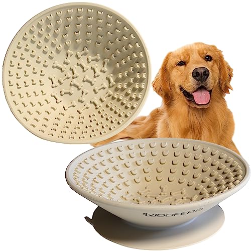 Woofers® interaktiver Schlecknapf/Schleckmatte/Hundenapf/Fressnapf für Hunde mit Saugnapf Befästigung - Langsamfresser - Spülmaschinenfest - BPA-freies Silikon von Woofers