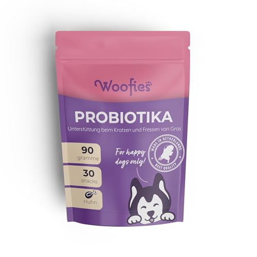 Woofies Probiotika Verdauungssnacks für Hunde als Leckerli - 30 Stück - Darmflora Aufbauen und Verbessert Immunsystem - 100% natürlichen Inhaltstoffen Präbiotika von Woofies