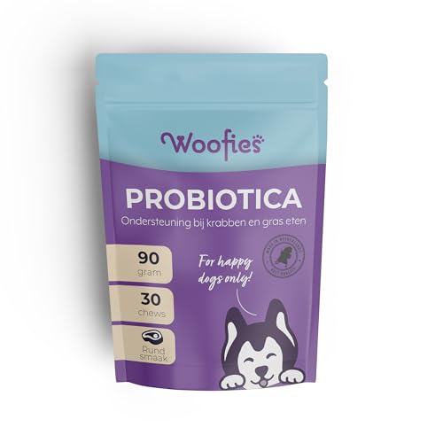 Woofies Probiotika Verdauungssnacks für Hunde als Leckerli - 30 Stück - Darmflora Aufbauen und Verbessert Immunsystem - 100% natürlichen Inhaltstoffen Präbiotika von Woofies