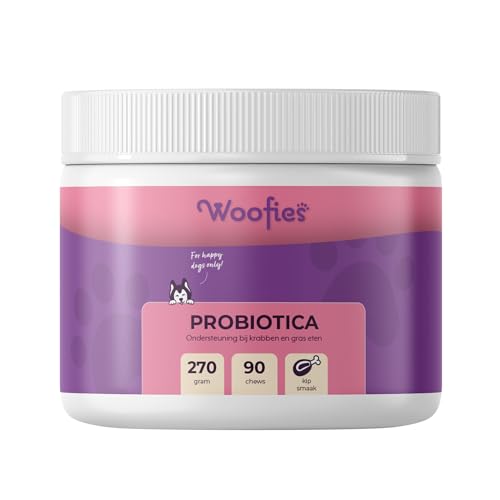 Woofies Probiotika Verdauungssnacks für Hunde als Leckerli - 90 Stück - Darmflora Aufbauen und Verbessert Immunsystem - 100% natürlichen Inhaltstoffen Präbiotika - Hühnchen von Woofies