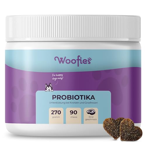 Woofies Probiotika Verdauungssnacks für Hunde als Leckerli - 90 Stück - Darmflora Aufbauen und Verbessert Immunsystem - 100% natürlichen Inhaltstoffen Präbiotika - Rind von Woofies