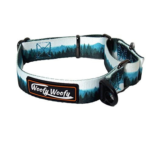 Woofy Woofy Martingale Hundehalsband ohne Schnalle, ausbruchsicher, Sicherheitstraining, Hundehalsband, Walddruck, für mittelgroße und große Hunde, Größe M-Breite 2,5 cm, Länge 33 cm-43 cm von Woofy Woofy