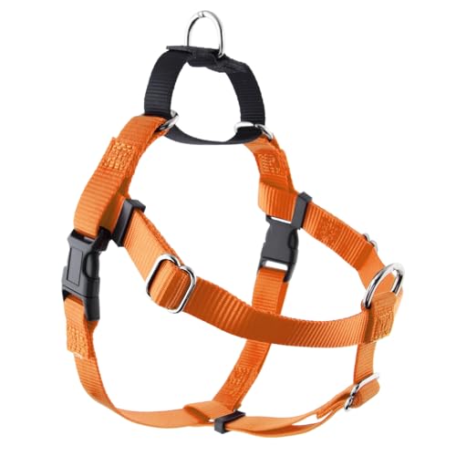 Woofyland Freedom Hundegeschirr gegen Ziehen, verstellbar, sanft, bequeme Kontrolle für einfaches Gassigehen, für kleine, mittelgroße und große Hunde, Orange, XS (Brustumfang 38,1 cm - 50,8 cm) von Woofyland