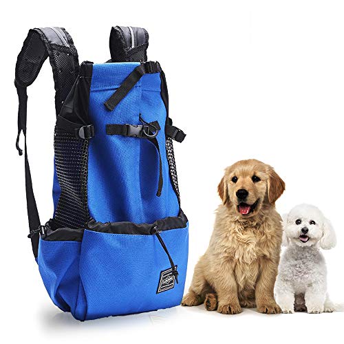 Woolala Leichter Haustier-Tragerucksack für kleine und mittelgroße Hunde, tierärztlich zugelassen, sichere Tasche für Reisen, einfach mitzunehmen, platzsparend, Blau, Größe M von Woolala