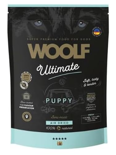 Leckerlis für Hunde, Welpen, halbfeuchte Hundesnacks – Gesunde Hundesnacks – Natürliche Welpen, Putenente Lachs – weiche Textur – Omega 3 Gehirnentwicklung – hohe Schmackhaftigkeit – 1 kg von Woolf