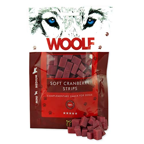 Woolf Snack Hund Cranberry (Moosbeeren) Streifen (Cranberry, 10 x 100g) von Woolf