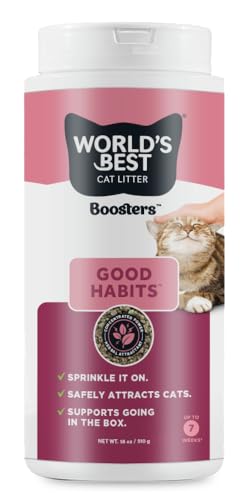 WORLD'S BEST CAT LITTER® Boosters™ Good Habits™ Natürlicher und nachhaltiger Zusatzstoff für Katzenstreu, zieht an die Katzentoilette an und hilft, Unfälle zu vermeiden, pflanzlicher Lockstoff, 530 ml von World's Best Cat Litter