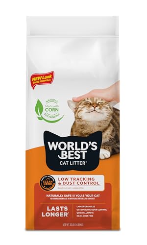 WORLD'S BEST CAT LITTER Niedrige Verfolgung und Staubkontrolle, mehrere Katzen, geruchlos, 14,5 kg von World's Best Cat Litter