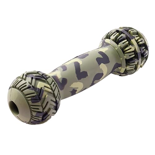 Worparsen Exquisite Verarbeitung Haustier Spielzeug Zahnen Durable Barbell Form Hund Kauen für interaktive Zähne Reinigung Leckerli Dosierung Versorgung Gummi Camouflage M von Worparsen