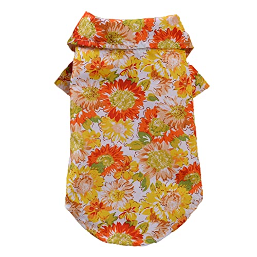 Worparsen Haustier Hawaiian Shirt Haustier zubehör Exquisite Druck Hund Hawaiian Shirt Stuff iness Bequem Orange M von Worparsen