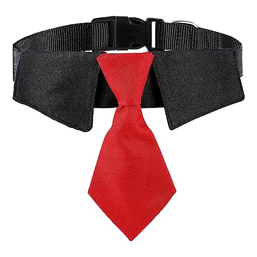 Worparsen Haustierhalsband Haustier Hund Cosplay Krawatte Ornament Zarte Textur Heimtierbedarf Rot Schwarz M von Worparsen