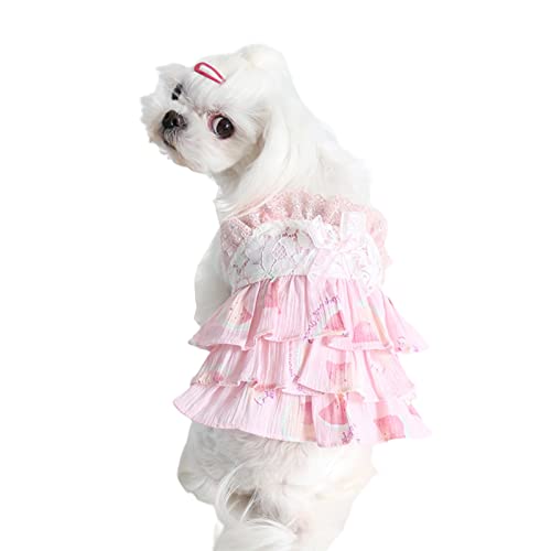 Worparsen Hunde Kleid Outfits Haustier Weste Welpen ärmel lose Kleidung Nicht klebrige Haar Bogen Knoten Rosa M von Worparsen