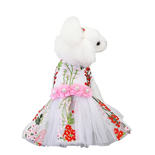 Worparsen Hunde Kleidung Mehrfarbig Hund Hochzeit Blattige Blume Kleidung entzückende Elegante Rot L von Worparsen