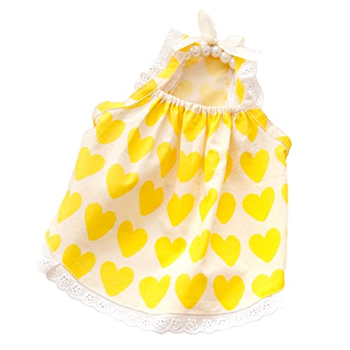 Worparsen Hundebekleidung Charmant Blickfang Prinzessin Kleid Sommer Hund Kleidung Dekoration für Outdoor Gelb XS von Worparsen