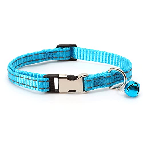 Worparsen Hundehalsband, weich, leicht zu tragen, mit Glöckchen, reflektierender Schnalle, Hundehalsband, Gürtel für den täglichen Gebrauch, Himmelblau, XS von Worparsen