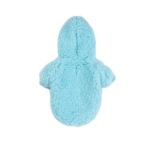 Worparsen Hundepullover, leicht anzuziehen, Hunde-Kapuzenpullover, weiches bequemes Plüsch-Fleece, Hunde-Sweatshirt mit zwei Beinen, perfekt für kaltes Wetter, Blau, Größe L von Worparsen