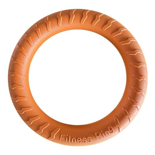 Worparsen Outdoor Hundespielzeug Apportieren Fangen Hundespielzeug Hundespielzeug Leicht Schwimmendes Haustier Kauspielzeug Bissfest Interaktiver Hundetrainingsring für Outdoor-Aktivität, Orange L von Worparsen