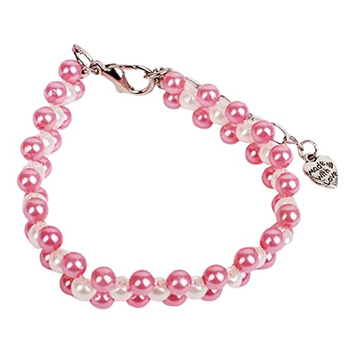 Worparsen Pet Neck Chain Schöne feine Verarbeitung Acryl Exquisite Faux Pearl Halsschmuck für täglich Rosa S von Worparsen