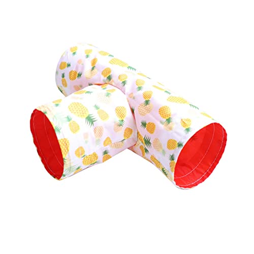 Worparsen Rabbit Tube Stress Relieve 3 Way Pet Tunnels Toy Long Lasting Natural Yellow von Worparsen