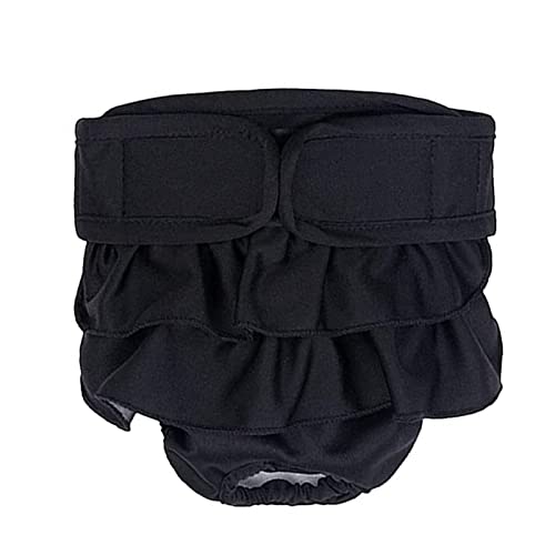 Worparsen Welpen windel Wieder verwendbare Hunde unterwäsche Physio logische Hosen Shorts Nicht klebriges Haar Falten Design Schwarz S von Worparsen