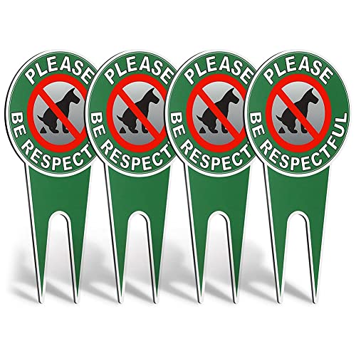 Wosieue 4 Stück No Poop Dog Be Respectful No Pooping Dog Lawn Signs No Dog Poop Yard von Wosieue