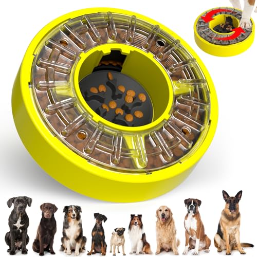 Wotbcg Hundespielzeug Intelligenz, Slow Feeder Hund Rotation Futterspielzeug Raise IQ, Hunde Intelligenzspielzeug für Große Mittlere Kleine Hunde, Interaktives Denkspiele Slow Feeder Dog Bowl von Wotbcg