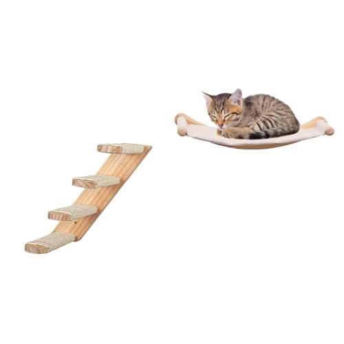 Katzenhängematte Wandmontierte Katzenregale mit Stufensets für Katzenklettern, Spielen und Schlafen, modernes Katzenbett aus Holz für den Innenbereich und Wandmöbel für große Katzen oder Kitty von Wotunest