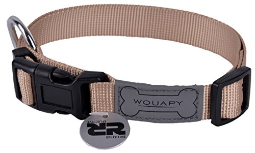 WOUAPY Basic Halsband für Hunde Beige von 44/65 cm von Wouapy