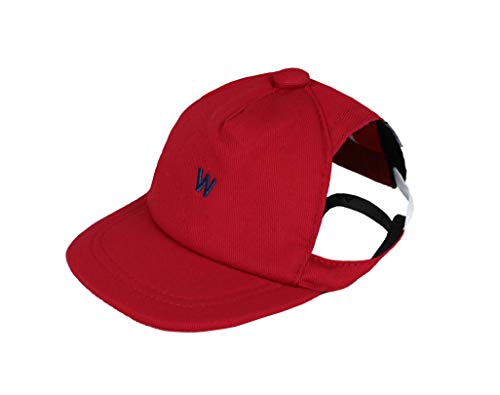 Wouapy Kappe für Hunde, Größe 2, für vertikalen Kopfumfang von 26 bis 32 cm, Rot von Wouapy