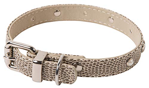 Wouapy Original Halsband für Hunde, Schlangenlederimitat, 20 mm breit, 45 cm lang, Grau von Wouapy