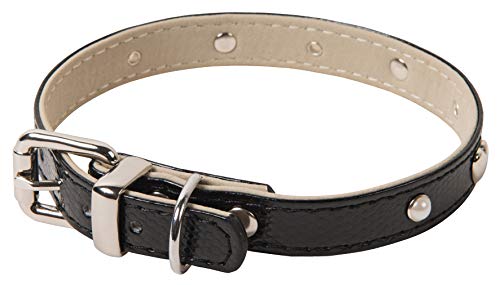 Wouapy Original Halsband für Hunde, schwarzes Schlangenlederhalsband von 15 mm Breite und 35 cm Länge von Wouapy