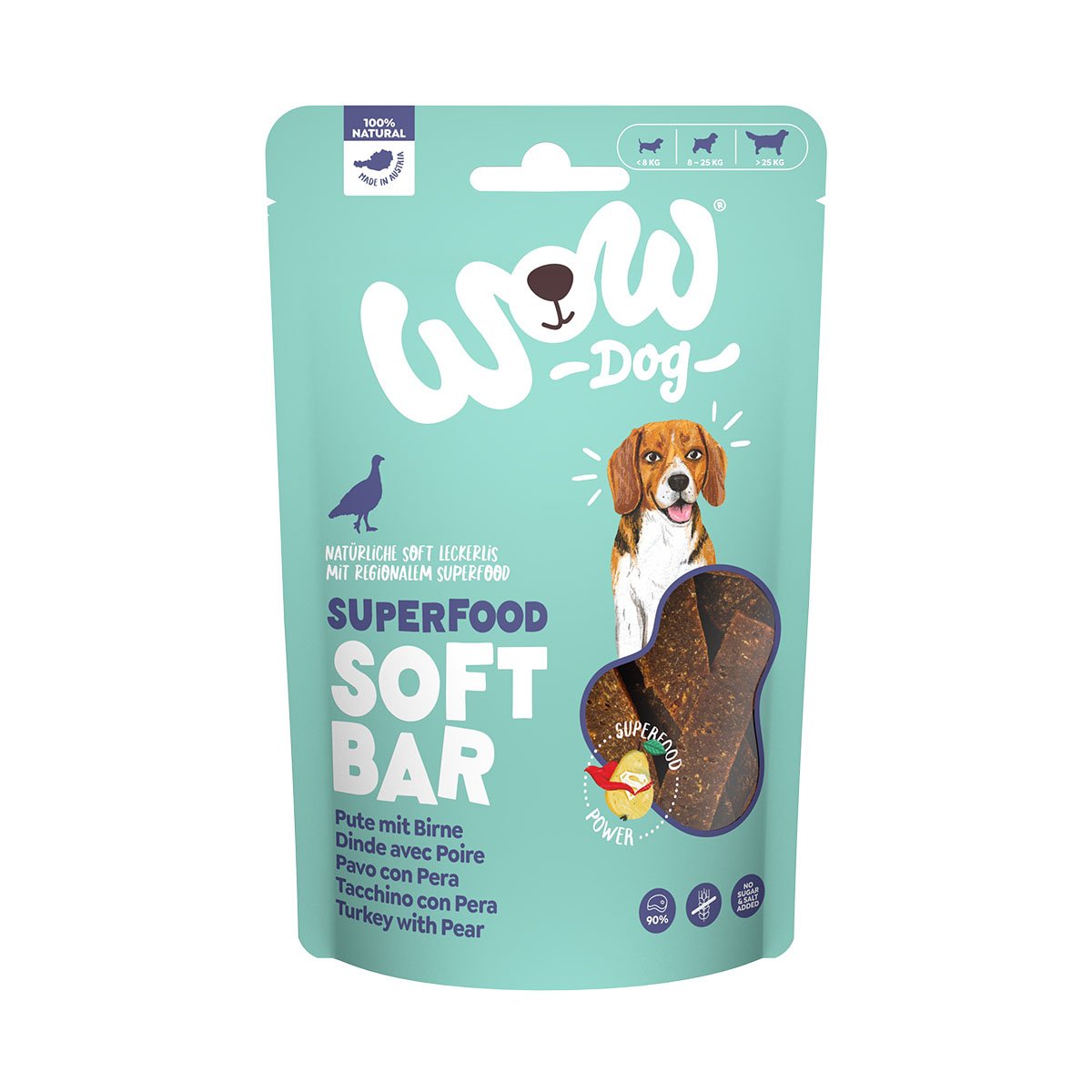 WOW SUPERFOOD Soft Bar Pute mit Birne 150g von WOW!