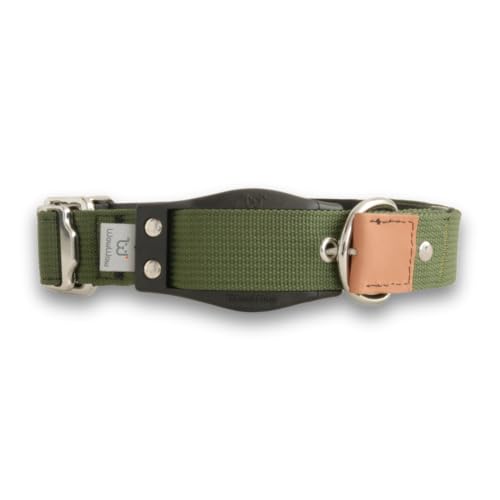 WowWow Advanced Khaki Hundehalsband mit Leine - Metallverschluss - Größe L 48-68 cm, innovatives Halsband mit - bekannt aus der Höhle der Löwen (L) von WowWow