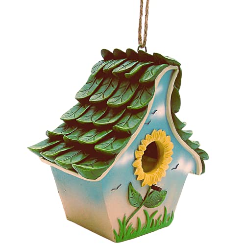 Vogelhaus mit Sonnenblumen-Design, bezaubernde hängende Outdoor-Dekoration, einzigartige Terrassen- und Hof-Gartendekoration, 22,9 cm von Wowser