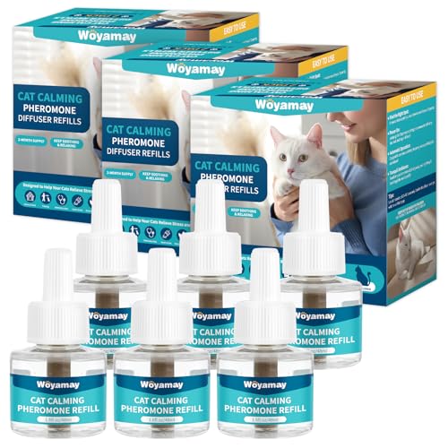 Woyamay Pheromone Katzen Nachfüllung, 6er-Pack Katzen Pheromone Nachfüllung Für Katze Beruhigung, Katzen Beruhigungsmittel Für Katzen Ängste Und Stress Abbauen von Woyamay