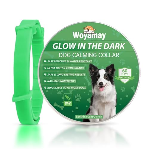 Woyamay Beruhigungshalsband für Hunde | Einstellbare Beruhigungshalsband Hund bei Angst Stress | Natürliches Hundehalsband mit Pheromonen für Hunde Aller Größen | 60Tage Wirkzeit (Grün) von Woyamay