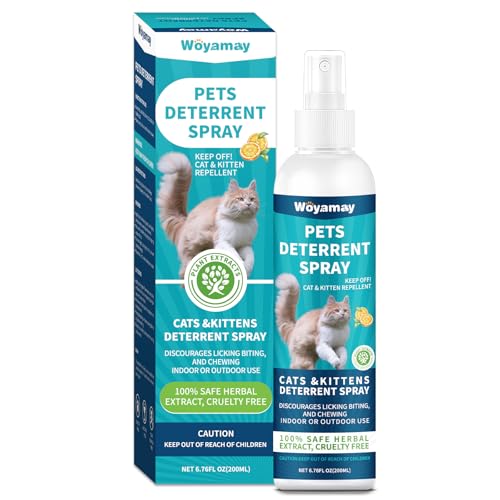 Woyamay Katzenabwehrspray, Katzenabwehr zur Kratzabwehr, 200ml, Anti Kratz Spray Katzen, Fernhaltespray Katzen für Innen und Außen, um Ihr Haustier von Bereichen Fernzuhalten, Schützt Möbel, Sofas von Woyamay