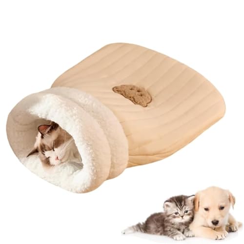 Cat Sleeping Bag, Cat Winter Sleeping Bag, Cat Sleeping Bag for Indoor Cats, Self Warming Cat Bed, Soft Plush Cat Sack, Cat Tunnel, Cat Hideaway, Semienclosed Warm Cat Cave Bed with Cave von Wozad