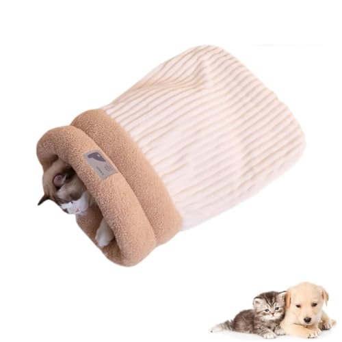 Cat Sleeping Bag, Cat Winter Sleeping Bag, Cat Sleeping Bag for Indoor Cats, Self Warming Cat Bed, Soft Plush Cat Sack, Cat Tunnel, Cat Hideaway, Semienclosed Warm Cat Cave Bed with Cave von Wozad